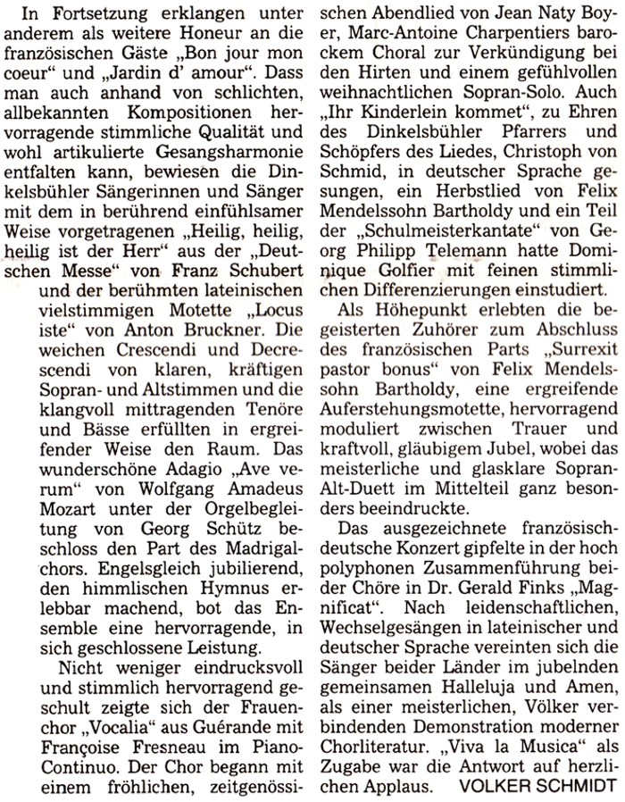 Bericht Konzert